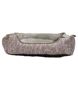 Aahh… Squarey L46 X w36 X h42Cms Flannel Beige Doggies Love