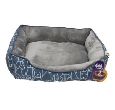 Aahh… Squarey L46 X w36 X h42Cms Flannel Blue Grey Doggies Love