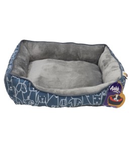 Aahh… Squarey L46 X w36 X h42Cms Flannel Blue Grey Doggies Love