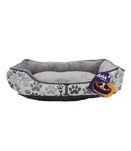 Aahh… Squarey L46 X w36 X h42Cms Flannel Grey Paw & Bones