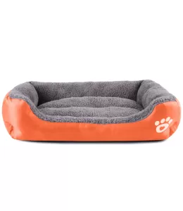 Grizzly Square Dog Bed Orange Extra Large - 80 x 60cm
