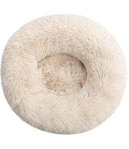 Grizzly Velor Plush Round Bed Cream Large - 71 x 20cm