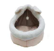 Grizzly Cat Capsule Bed Beige - Large 45 x 45 x 40cm