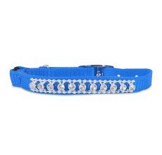 PETMATE PETMATE CAT ELASTIC COLLAR 3/8 X 8-10in BLUE BLING