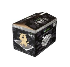 Nutrapet Poo N Pee Pads Charcoal Edition 60 Cms X 60 Cms 5 X Absorption With Floor Mat Stickers - 50 count LARGE