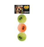NutraPet Nutz Tennis Balls 2 Non Squeaker & 1 Squeaker - Medium 2.5in