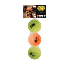 NutraPet Nutz Tennis Balls 2 Non Squeaker & 1 Squeaker - Small 1.75in