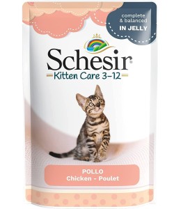 Schesir Kitten Care 3-12 in Jelly Chicken Pouch 85g