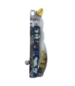 Swooosh Cat In Uniform Nylon Safe Collar - Blue