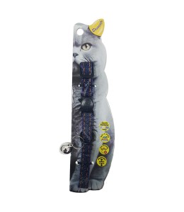 Swooosh Cat In Denim Nylon Safe Collar - Purple