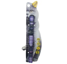 Swooosh Bright & Beautiful Grid Safe Cat Collar - Purple