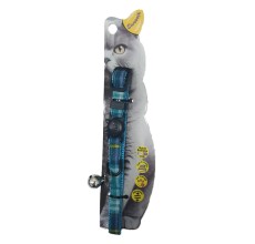 Swooosh Bright & Beautiful Grid Safe Cat Collar - Blue