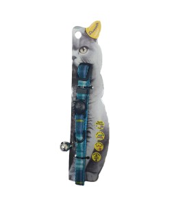 Swooosh Bright & Beautiful Grid Safe Cat Collar - Blue