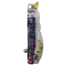 Swooosh Leafy Cat Safe Cat Collar - Purple