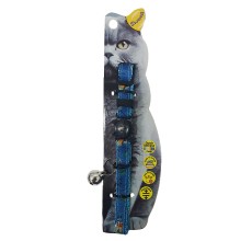 Swooosh Magpie Safe Cat Collar - Blue