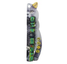 Swooosh Magpie Safe Cat Collar - Green