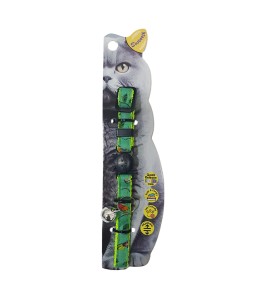 Swooosh Magpie Safe Cat Collar - Green