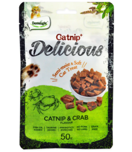 Dentalight Catnip & Shrimp Flavour Semi Moist & Soft Cat Treat 50g