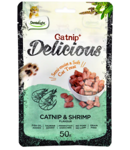 Dentalight Catnip & Shrimp Flavour Semi Moist & Soft Cat Treat 50g