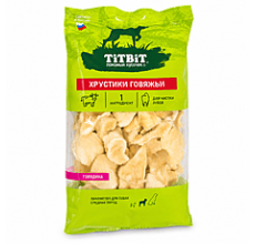 TiTBiT Beef Crunchies (Snout & Lip) Natural Dog Treat - Crispy Single-Ingredient Dental Chew for Medium Breeds, 65g