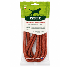 TiTBiT Gold Collection Farmer's Sausages - 92% Beef Premium Thin Sausage Sticks for Dogs, 50g