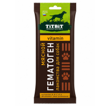 TiTBiT Meat Hematogen Vitamin Bar - Iron-Rich Functional Treat with Vitamins A, B, C, D, E for Dogs, 35g