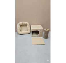 ⚠️ MINOR DAMAGE — SCRATCHING POST TOP DAMAGED — 80% OFF | Nutrapet Phoenix Cat Tower L40×W40×H74 Cms — Compact & Cozy