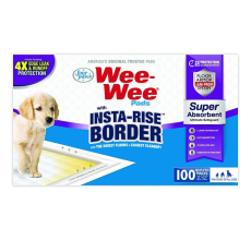 📦 DAMAGED OUTER BOX — 80% OFF | Four Paws Wee-Wee Insta-Rise Border Pad, 100 Pack Puppy Pads