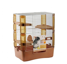 Jolly JP186 Comfort Suite for Chinchilla — Premium Multi-Level Cage with Acrylic Side Panels | 63cm Compact Chinchilla Habitat with Wooden Platforms & Innovative Lock