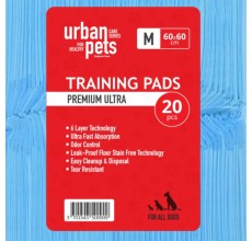 Urban Pets Premium Puppy Pads Blue, 20/Pk, 60 X 60 Cm