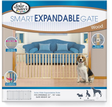 Four Paws Safety Gate Vertical Wood Slat Gate 53-96 and x 24