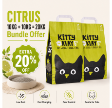 Kitty Klay Bentonite Clumping Cat Litter - Citrus 10Kg (20Kg Bundle Offer)