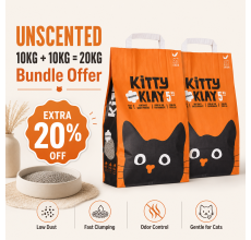 Kitty Klay Bentonite Clumping Cat Litter - Original 10Kg (20Kg Bundle Offer)