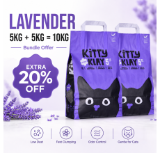Kitty Klay Bentonite Clumping Cat Litter - Lavender 5Kg (10Kg Bundle Offer)