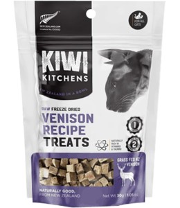 Kiwi Kitchens Raw Freeze Dried Venison Recipe Cat Treats 30g