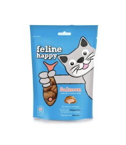 Mark & Chappell Feline Happy Salmon Crunchy & Creamy Cat Treats 60g