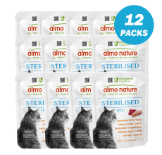 Almo Nature Sterilised with Chicken and Tuna Wet food 50 g - Pack of 12