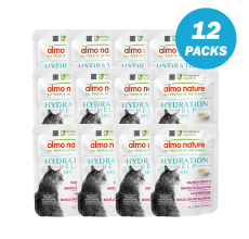 Almo Nature Hydration Help Salmon Broth with Salmon Fillet Wet food 50 g - Pack of 12