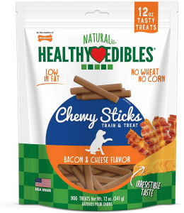 Nylabone Healthy Edibles Grain Free Chewy Sticks Bacon & Cheese Flavor 12 oz