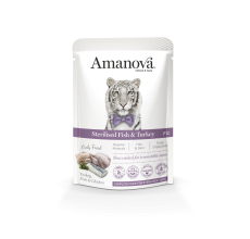 Amanova Pouch Cat Sterilised Fish & Turkey Wet Food 85g