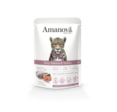 Amanova Pouch Cat Tasty Salmon & Turkey Wet Food 85g