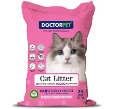 Doctor Pet Super Clumping Micro Bentonite Baby Powder Cat Litter - 25L