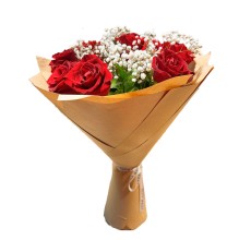 Red Velvet Dream: 12 Stem Red Rose Bouquet
