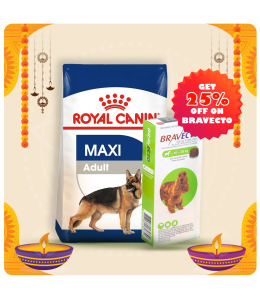 Royal Canine Size Health Nutrition Maxi Adult 15 KG + Bravecto for Dogs 10 - 20 kg Tablet 500mg