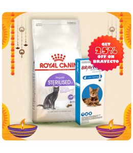 Royal Canin Feline Health Nutrition Sterilised 4 kg + Bravecto for Cats 2.8 - 6.25 kg Spot-On 0.89ml