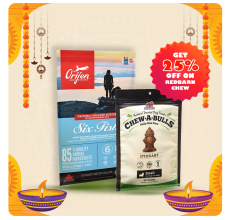 Orijen Six Fish Dog 11.4kg + Red Barn Chew-A-Bulls Hydrant Small 24 Count