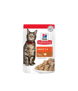 Hill's Science Plan Adult Wet Cat Food Turkey Pouches 85g x 12