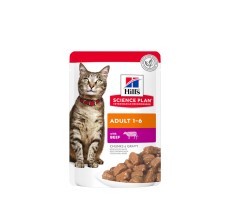 Hill's Science Plan Adult Wet Cat Food Beef Pouches 85g x 12