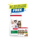 Hill's Science Plan Kitten Food with Chicken - 3kg + 3 Wet Food