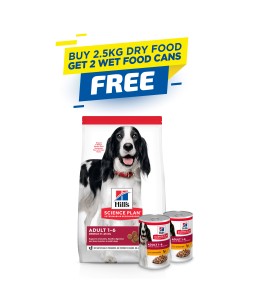 Hill's Science Plan Medium Adult Dog Food with Chicken - 2.5kg + 2 Wet Food Cans